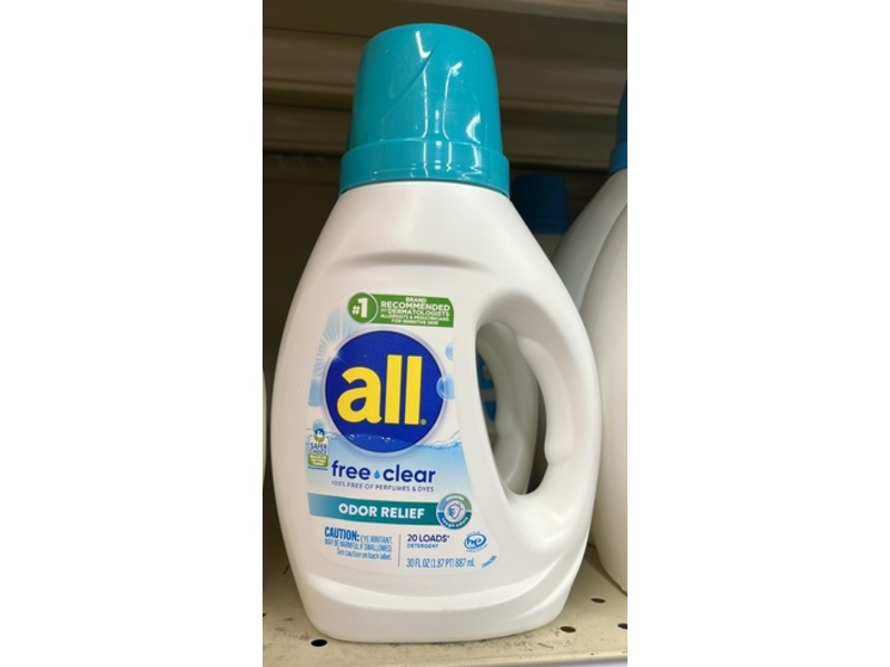 All Free Clear Odor Relief Detergent, 20 Loads, 30 fl oz/887 mL