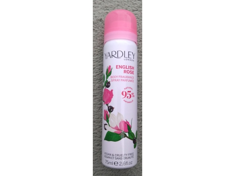 Yardley London Body Fragrance Spray, English Rose, 2.6 fl oz/75 mL