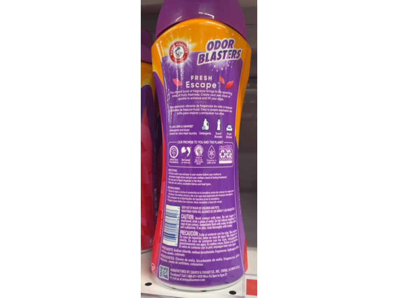 Arm & Hammer Odor Blasters In-Wash Scent Booster, Fresh Escape, 24 oz/680 g