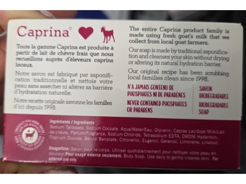 Caprina Fresh Goat's Milk Soap, Original Formula, 3.9 oz/110 g, Pack Of 6