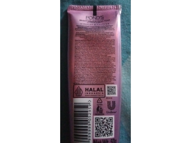 Pond's Bright Miracle Facial Foam, Niasorcinol, 50 g