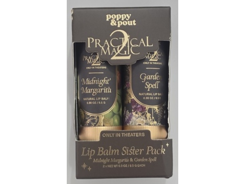 Poppy & Pout Practical Magic 2 Lip Balm Sister Pack, Midnight Margarita + Garden Spell, 0.35 oz/8.5 g