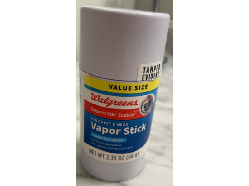 Walgreens Chest & Neck Vapor Stick, 2.35 oz/66 g