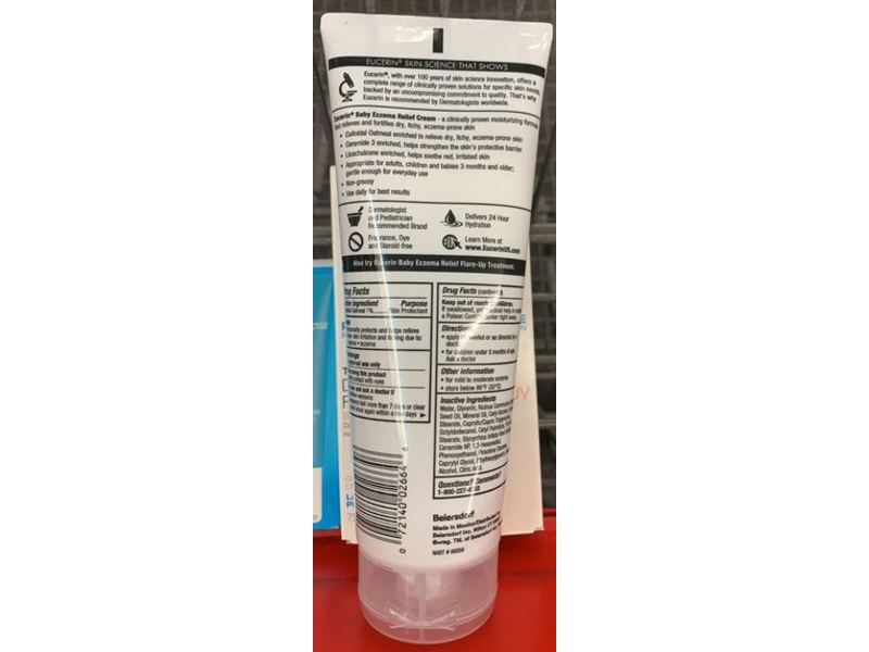 Eucerin Baby Eczema Relief Cream, Colloidal Oatmeal, 8 oz/226 g