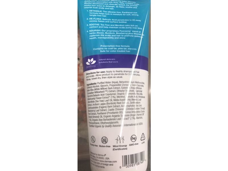 Derma E Scalp Relief Conditioner, 8 fl oz/246 mL