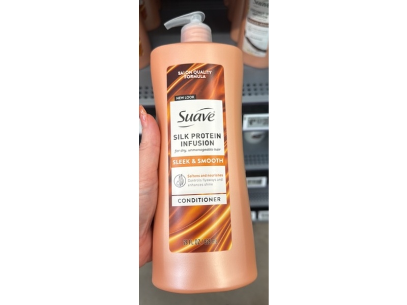 Suave Silk Protein Infusion Conditioner, Sleek & Smooth, 28 fl oz/828 mL