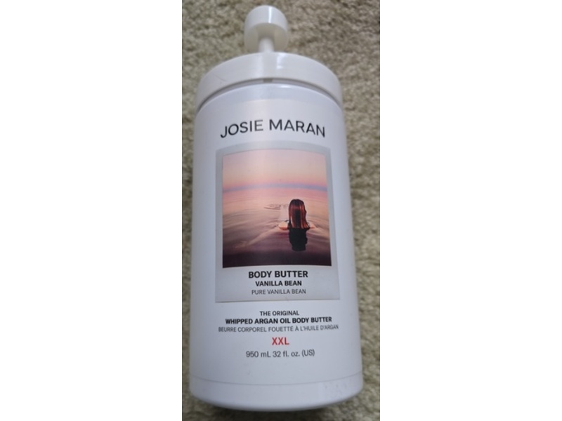 Josie Maran Whipped Argan Oil Body Butter, Vanilla Bean, 32 fl oz/950 mL