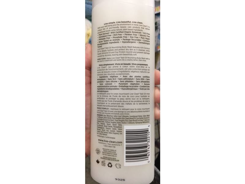 Live Clean Bali Oil Nourishing Body Wash, 17 oz/500 mL