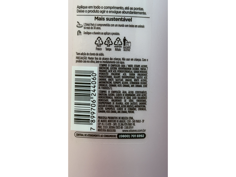 L'Oréal Paris Elseve Pure Hyaluronic Rehydrating Conditioner, 400 mL