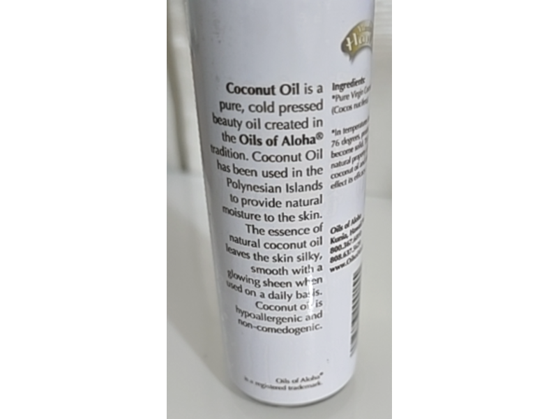 Oils Of Aloha Hawaii Refined Coconut Oil, 4 fl oz/118 mL