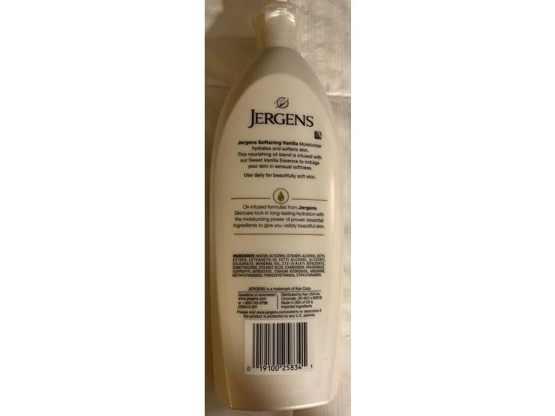 Jergens Oil Infused Softening Vanilla Moisturizer, 10 fl oz / 295 mL