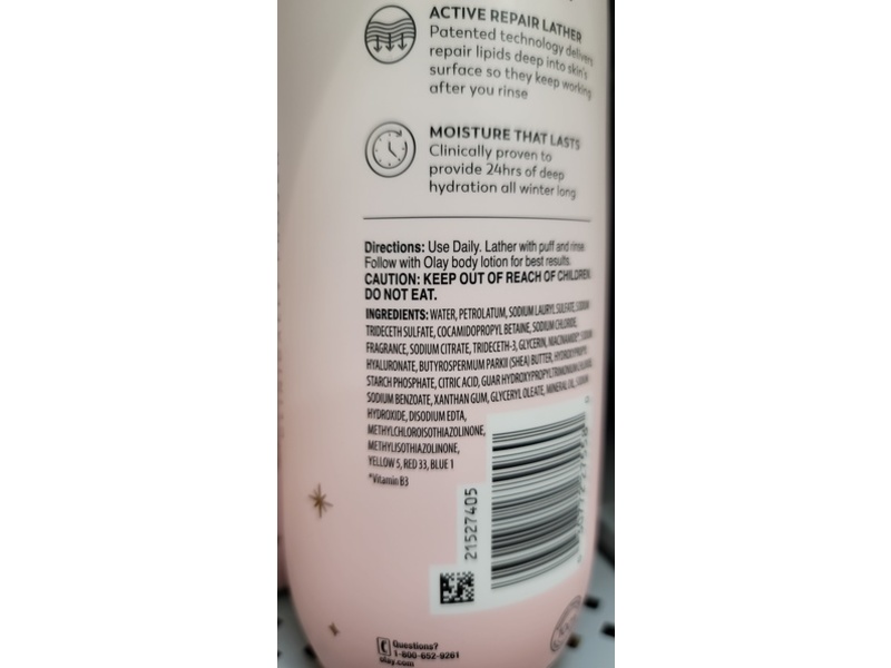 Olay Winter Hydration Repair Serum Body Wash, Cozy Caramel, 20 fl oz/591 mL