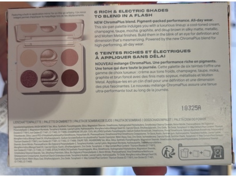 Morphe ChromaPlus 6-Pan Eyeshadow Palette, Rich Glitch, 0.26 oz/7.5 g