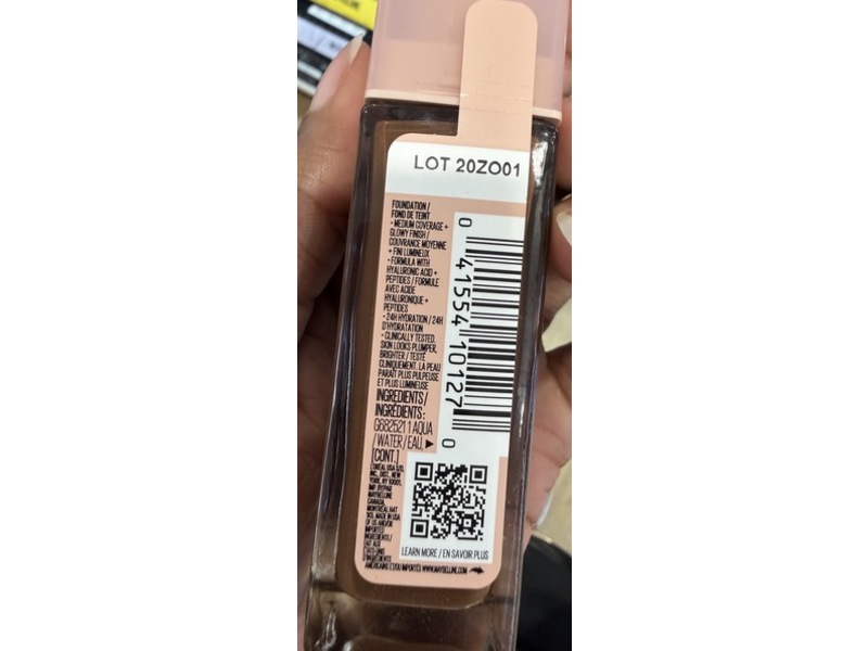 Maybelline New York Lifter Plump & Glow Foundation, 375, 1 fl oz/30 mL