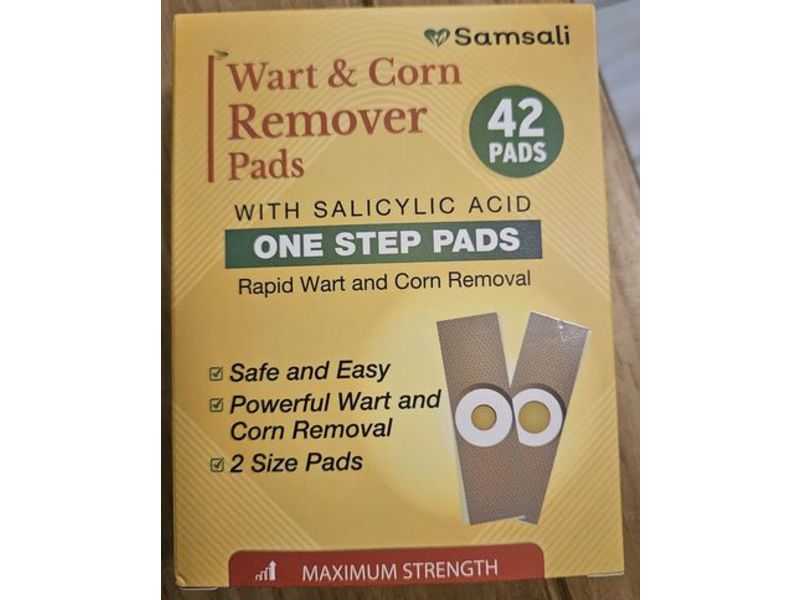 Samsali Wart & Corn Remover Pads with Salicylic Acid, 42 Count