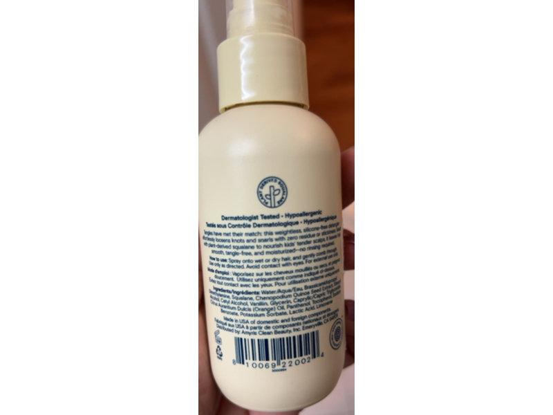 Pipette Leave-In Hair Detangler, Orange + Vanilla, 4.4 fl oz/130 mL