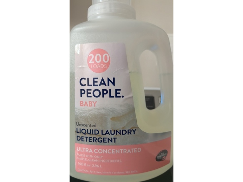 The Clean People Baby Liquid Laundry Detergent, Unscented, 200 Loads, 50 fl oz