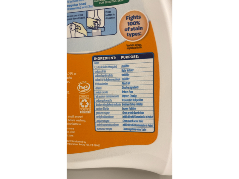 All Stainlifters Oxi Laundry Detergent, Free & Clear, 79 Loads, 141 fl oz/4.16 L