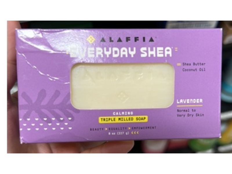 Alaffia Everyday Shea Triple Milled Soap, Lavender, 8 oz/227 g, 2 Pack