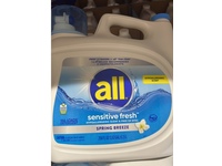 All Sensitive Fresh Laundry Detergent, Spring Breeze, 166 Loads, 208 fl oz/6.15 L - Image 3