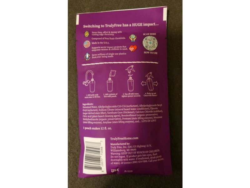 Truly Free Laundry Stain Spray Refill, 2 oz/85 g