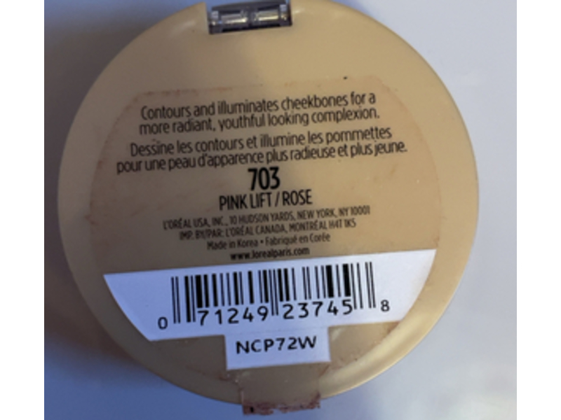 L'Oreal Paris Visible Lift Color Lift Blush, Pink Lift 703, 0.14 oz/4 g