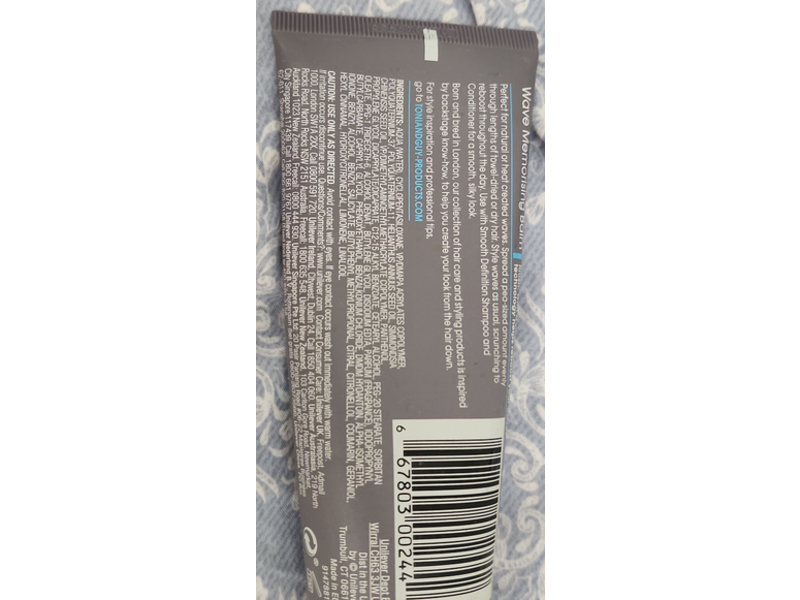 Toni & Guy Classic Wave Memorising Balm, 3.56 fl oz/100 mL