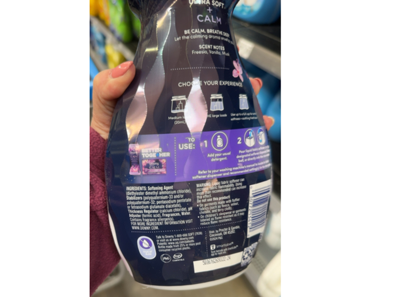 Downy Ultra Soft + Calm Fabric Softener, Lavender & Vanilla Bean, 39 Loads, 26 fl oz/780 mL