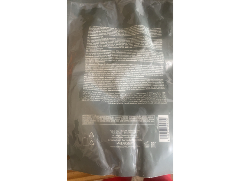 Alfaparf Milano Precious Nature Extra Creamy Activator, Rice Milk & Sugar, 20 Vol / 6%, 28.7 fl oz/850 mL