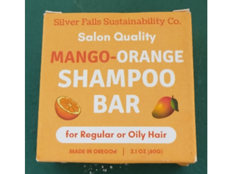 Silver Falls Sustainability Co Shampoo Bar, Mango-Orange, 2.1 oz/60 g