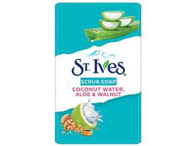 St.Ives Scrub Soap, Coconut Water, Aloe & Walnut, 4 oz, Pack Of 4