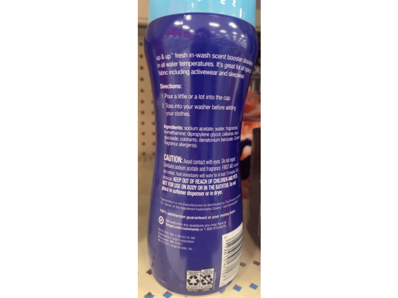 Up & Up In Wash Scent Booster, Fresh, 14.8 oz/419 g