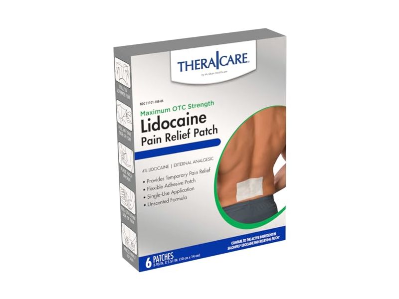 Thera Care Maximum OTC Strength Pain Relief Patch, 4% Lidocaine, 6 Count
