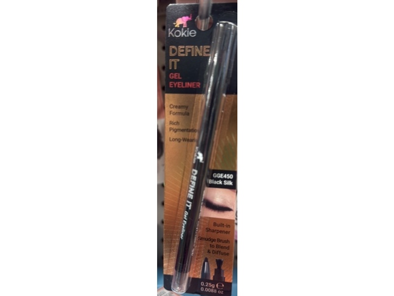 Kokie Define It Gel Eyeliner, Black Silk, 0.0088 oz/0.25 g
