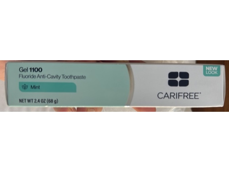 Carifree Gel 1100 Fluoride Anti-Cavity Toothpaste, Mint, 2.4 oz/68 g