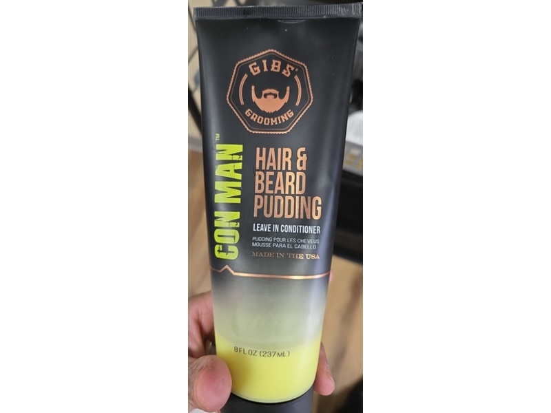 GIBS Con Man Hair & Beard Pudding Leave In Conditioner, 8 fl oz/237 mL