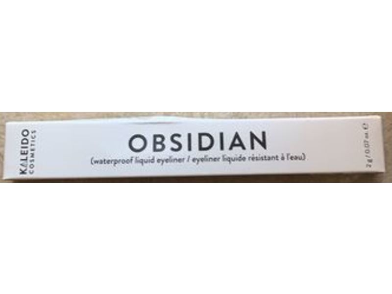 Kaleio Cosmetics Obsidian Waterproof Liquid Eyeliner, Black, 0.07 oz/2 g