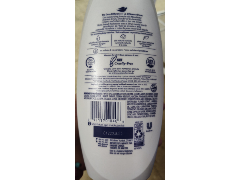 Dove Relaxing Body Wash, Lavender Oil & Chamomile, 22 fl oz/650 mL