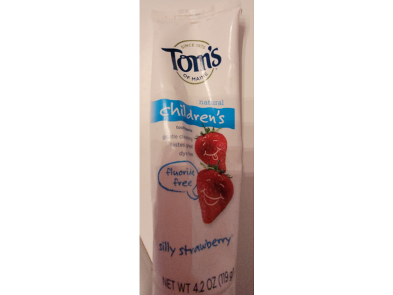 Tom's Of Maine Natural Children's Toothpaste, Silly Strawberry, Fluoride Free, 4.2 oz/119 g