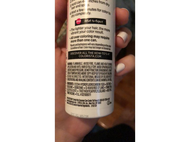 L'Oreal Paris Colo Rista Spray 1-Day Color, Hot Pink 100, 2.0 oz/57 g