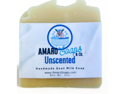 Amaro Soaps & Co Handmade Goat Milk Soap, Unscented, 5 oz