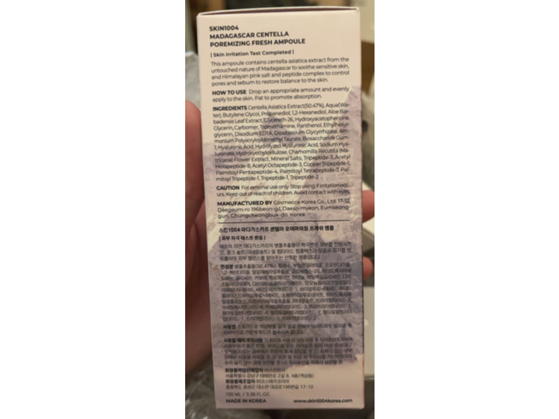 Skin1004 Centella Poremizing Fresh Ampoule, 3.38 fl oz/100 mL