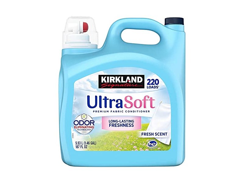 Kirkland Signature Ultra Soft Fabric Conditioner, Fresh Scent, 220 Loads, 187 fl oz/5.53 L