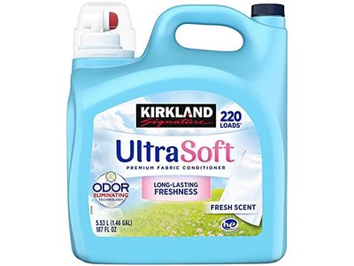 Kirkland Signature Ultra Soft Fabric Conditioner, Fresh Scent, 220 Loads, 187 fl oz/5.53 L