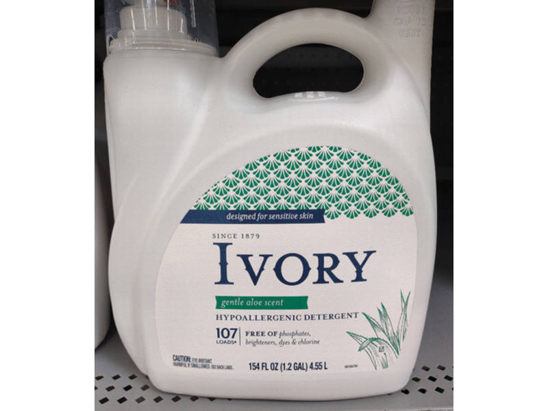 Ivory Hypoallergenic Detergent, Aloe Scent, 107 Loads, 154 fl oz/4.55 L