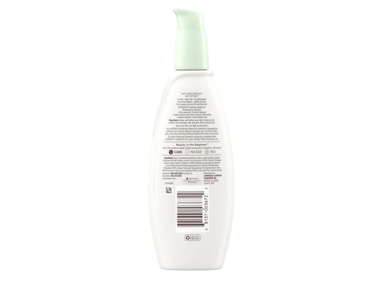 Aveeno Positively Radiant Brightening Cleanser,6.7 fl oz/200 mL