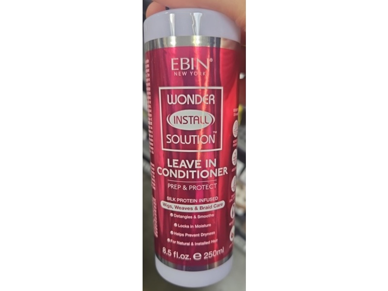 Ebin New York Wonder Install Solution Leave In Conditioner, Silk Protein Infused, 8.5 fl oz/250 mL
