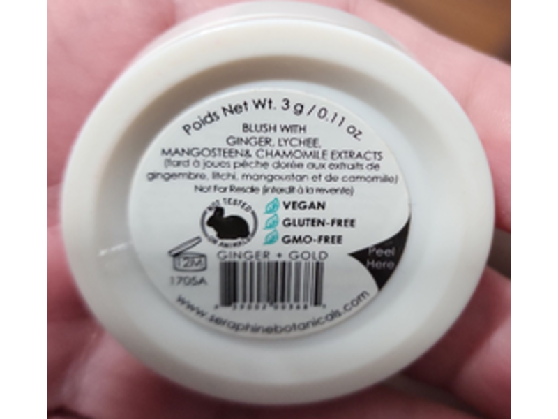 Seraphine Botanicals Illuminating Peach Frosting Blush, Ginger + Gold, 0.11 oz/3 g