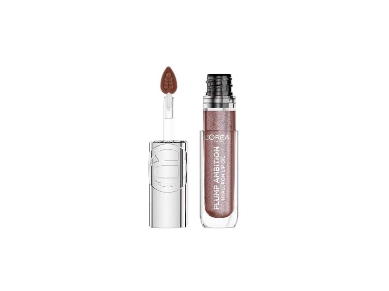 L'Oreal Paris Plump Ambition Hyaluron Lip Oil, Mauve Lights, 0.16 fl oz/5.6 mL