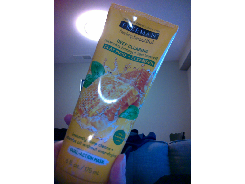 Freeman Feeling Beautiful Dual-Action Mask, Clay Mask + Cleanser, Manuka Honey + Tea Tree, 6 fl oz/175 mL